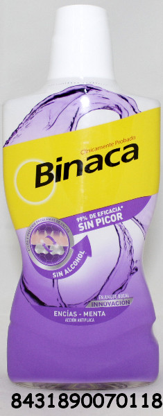 ENJUAGUE BUCAL BINACA ENCIAS- MENTA 500 ML