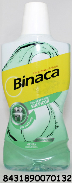 ENJUAGUE BUCAL BINACA  MENTA 500 ML