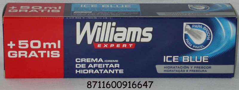 CREMA AFEITAR WILLIAMS HIDRATANTE 100+50 ML.